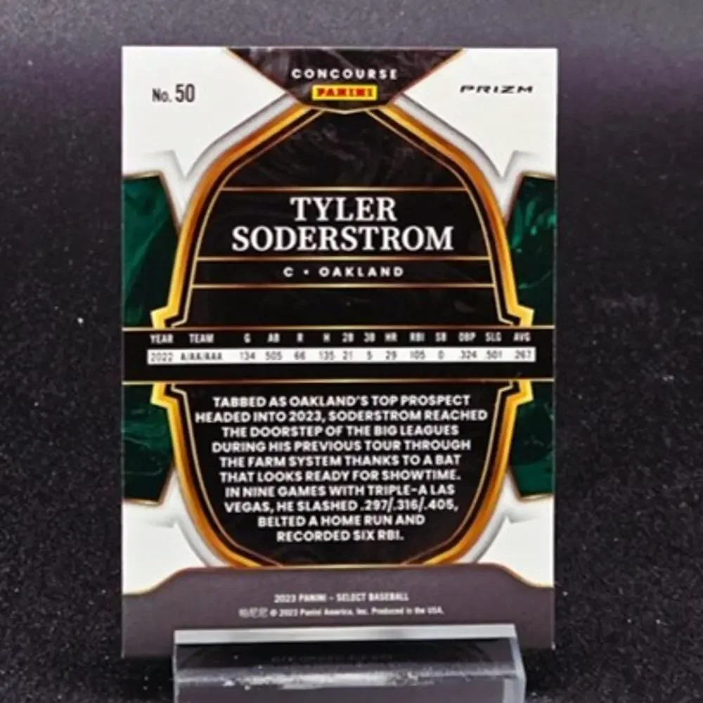 Tyler Soderstrom Bowman 1st Edition Blue Foil Holiday Patch Athletics Star